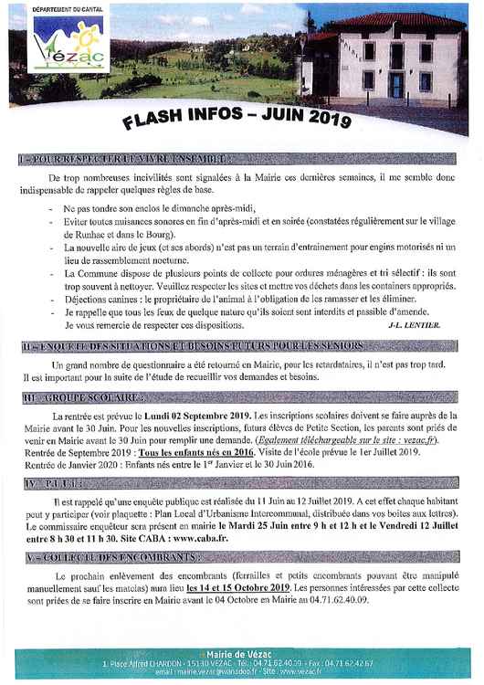 flash info juin 2019