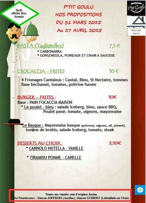 Ptit Goulu Menus Avril