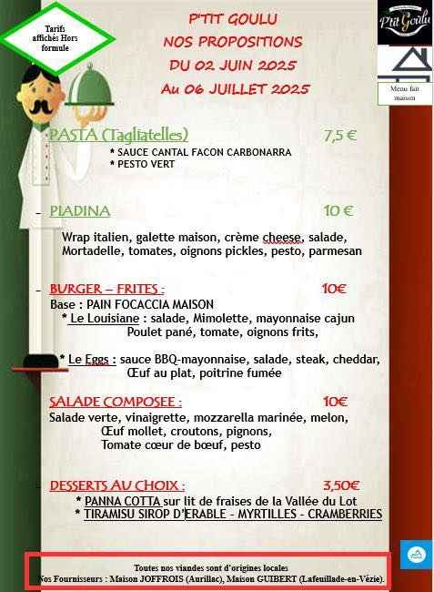 Menus du 02 06 au 06 07